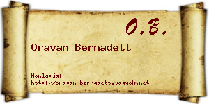 Oravan Bernadett névjegykártya